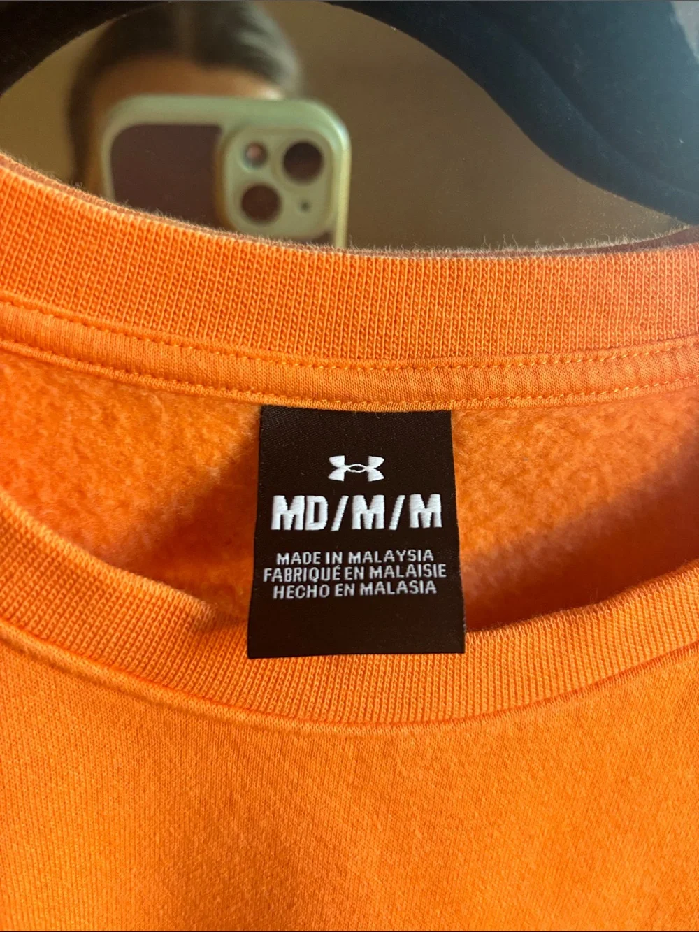 Under Armour Men’s Orange Crewneck Sweatshirt - Embroidered Logo